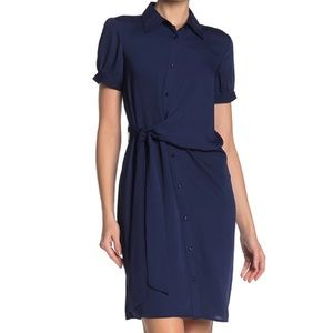 Nanette Lepore Tie Waist Short Sleeve Shirt Dress